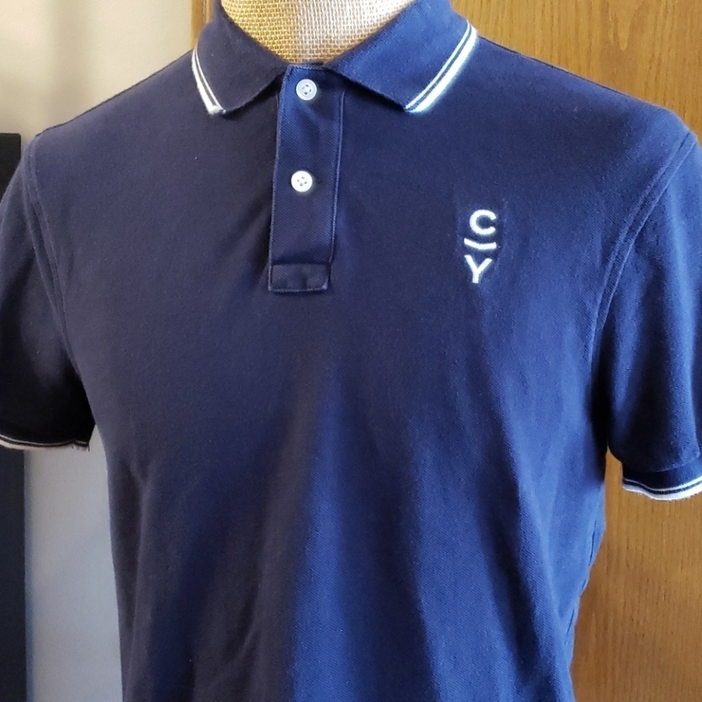 J.crew pique polo navy white details